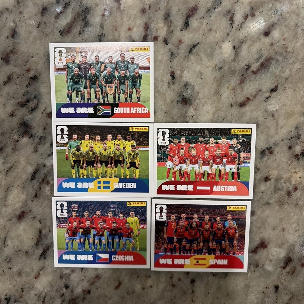 Panini FIFA Sticker Lot 5 ESP RSA AUT SWE 2026 World Cup Collectible Rare
